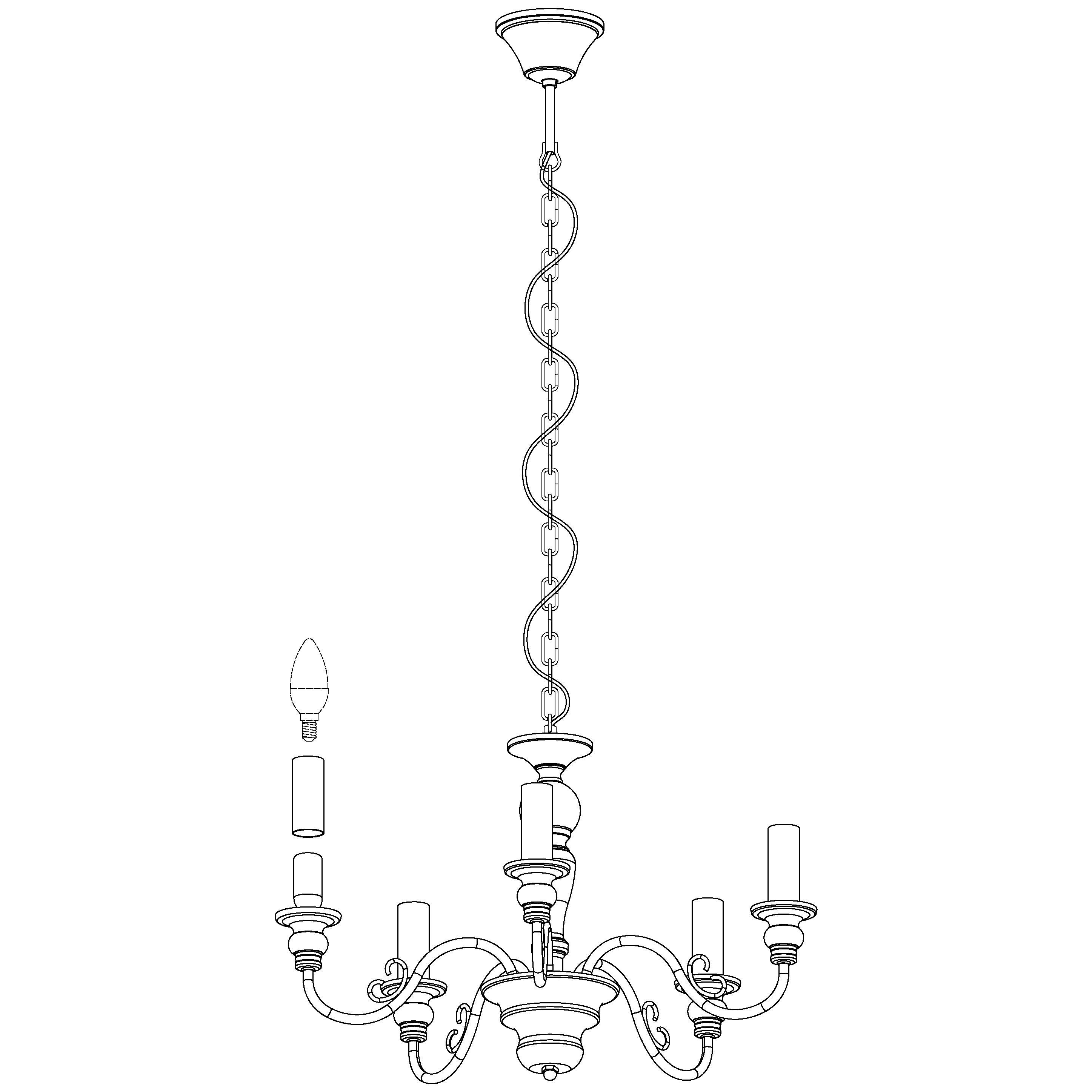 eglo caposile 5 white curved arm ceiling pendant Kitchen Lighting Close Up