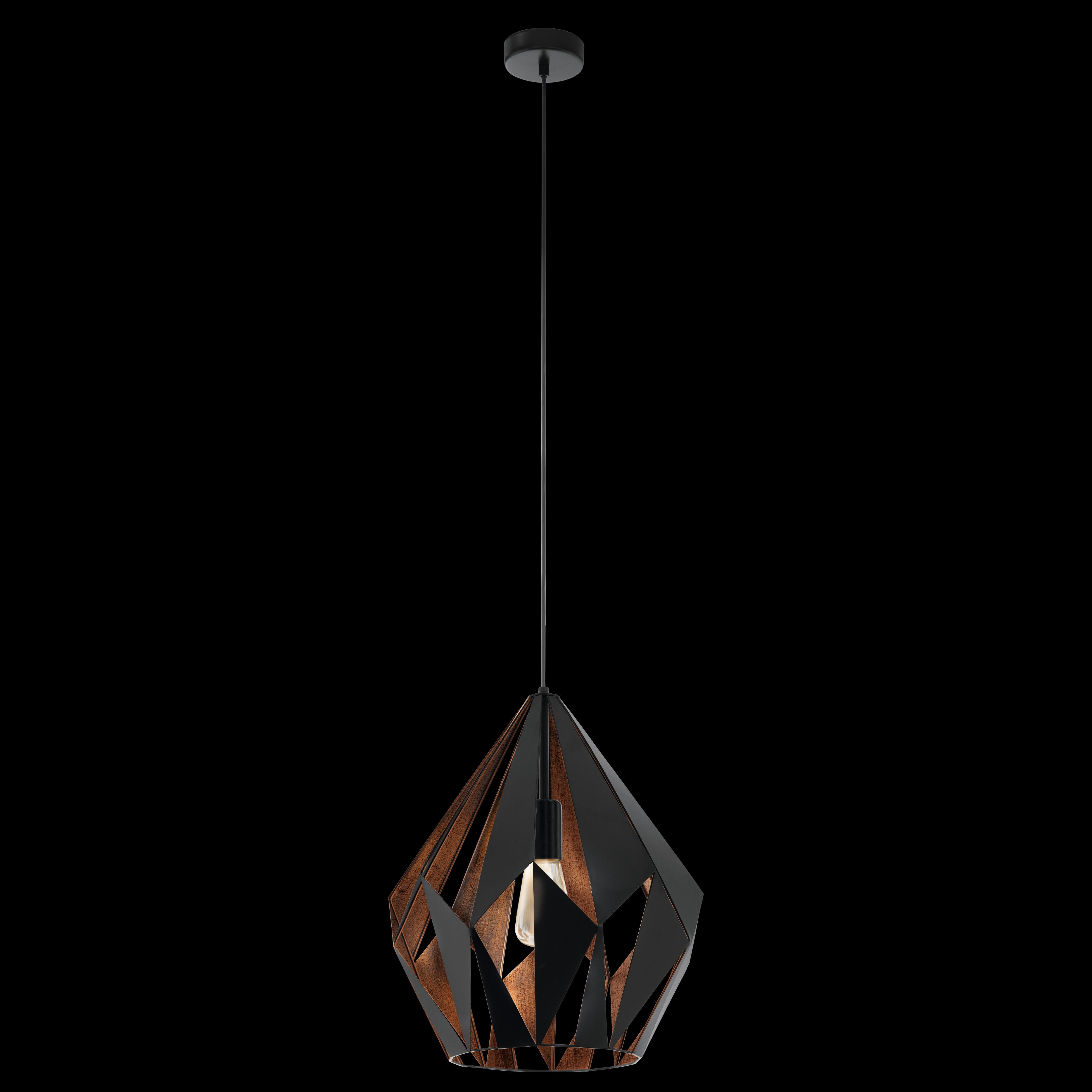 eglo carlton 1 black gold metal ceiling pendant living room image