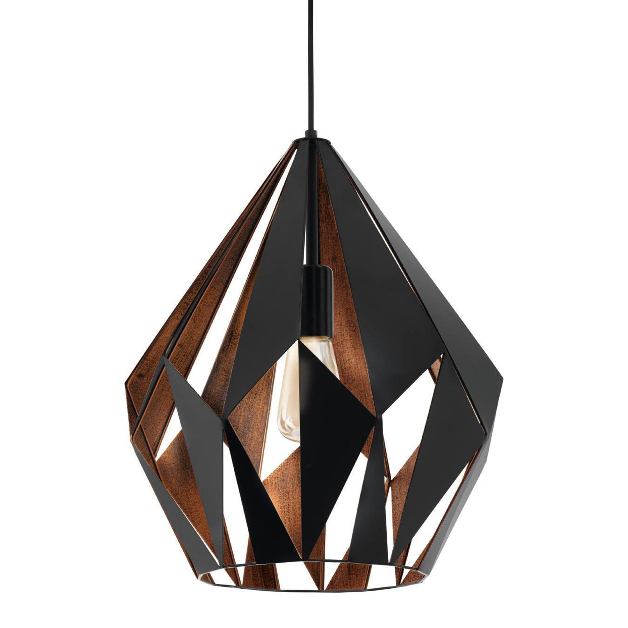 eglo carlton 1 black gold metal ceiling pendant Kitchen Lighting Close Up