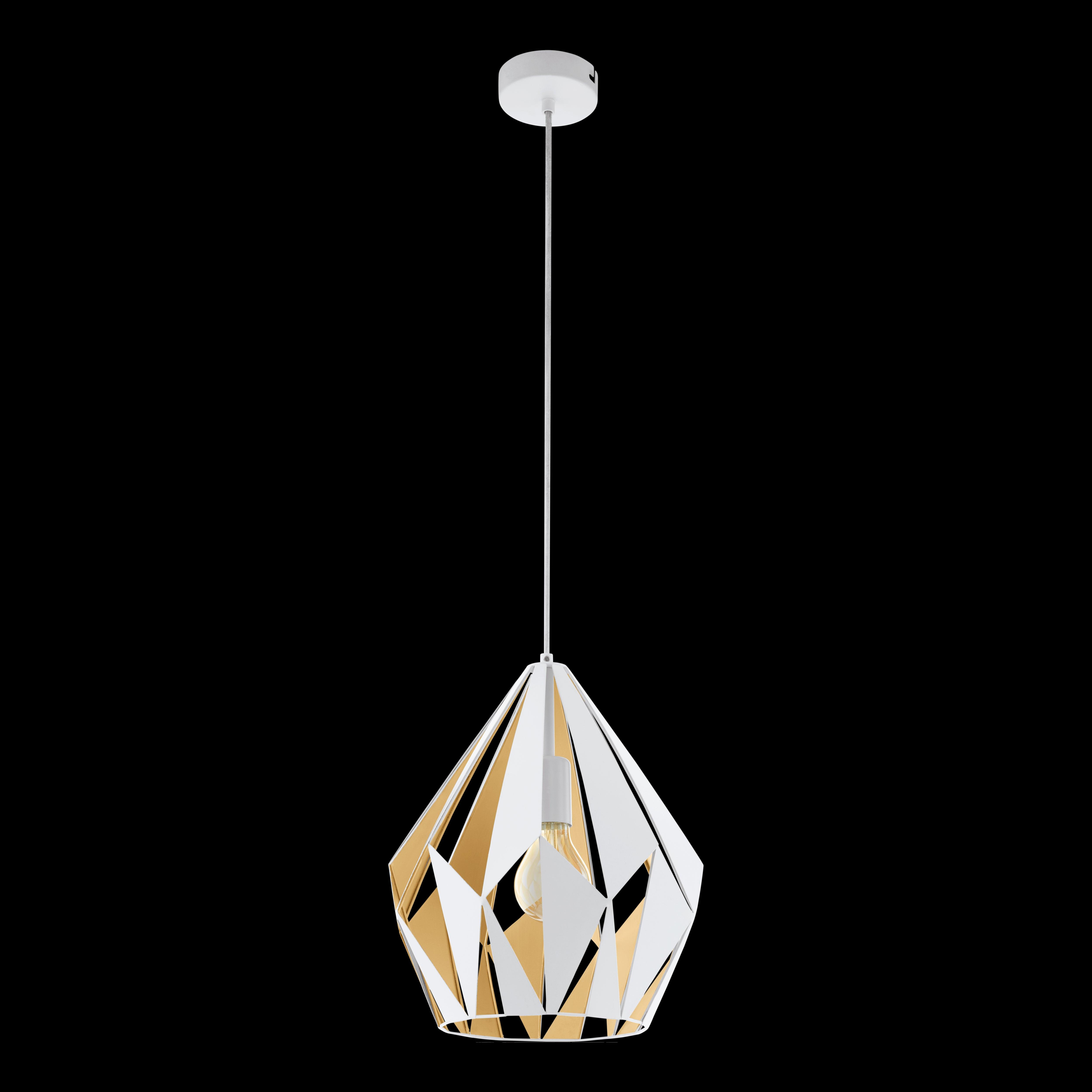 eglo carlton 1 geometric gold white ceiling pendant living room image