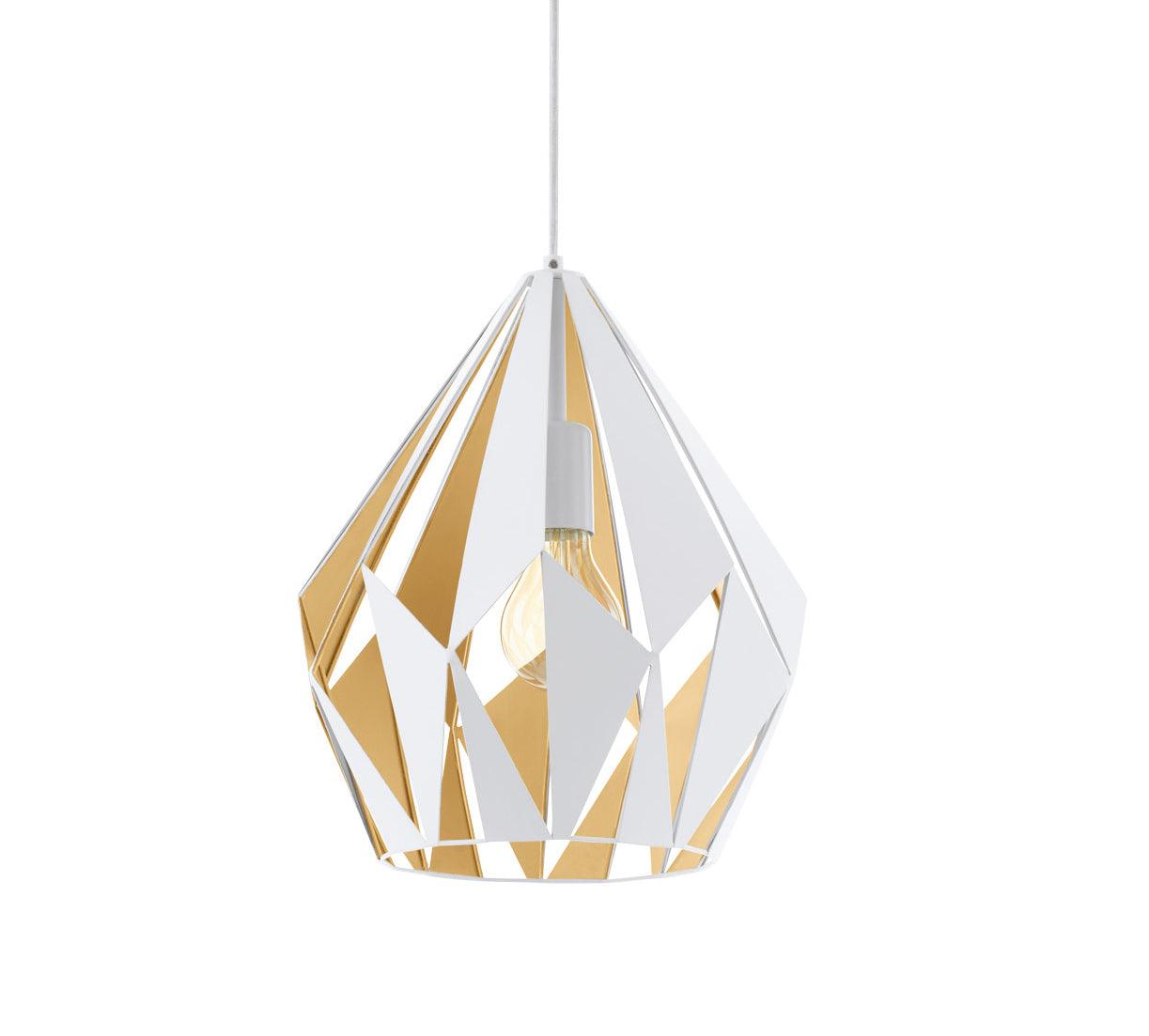 eglo carlton 1 geometric gold white ceiling pendant kitchen lighting 