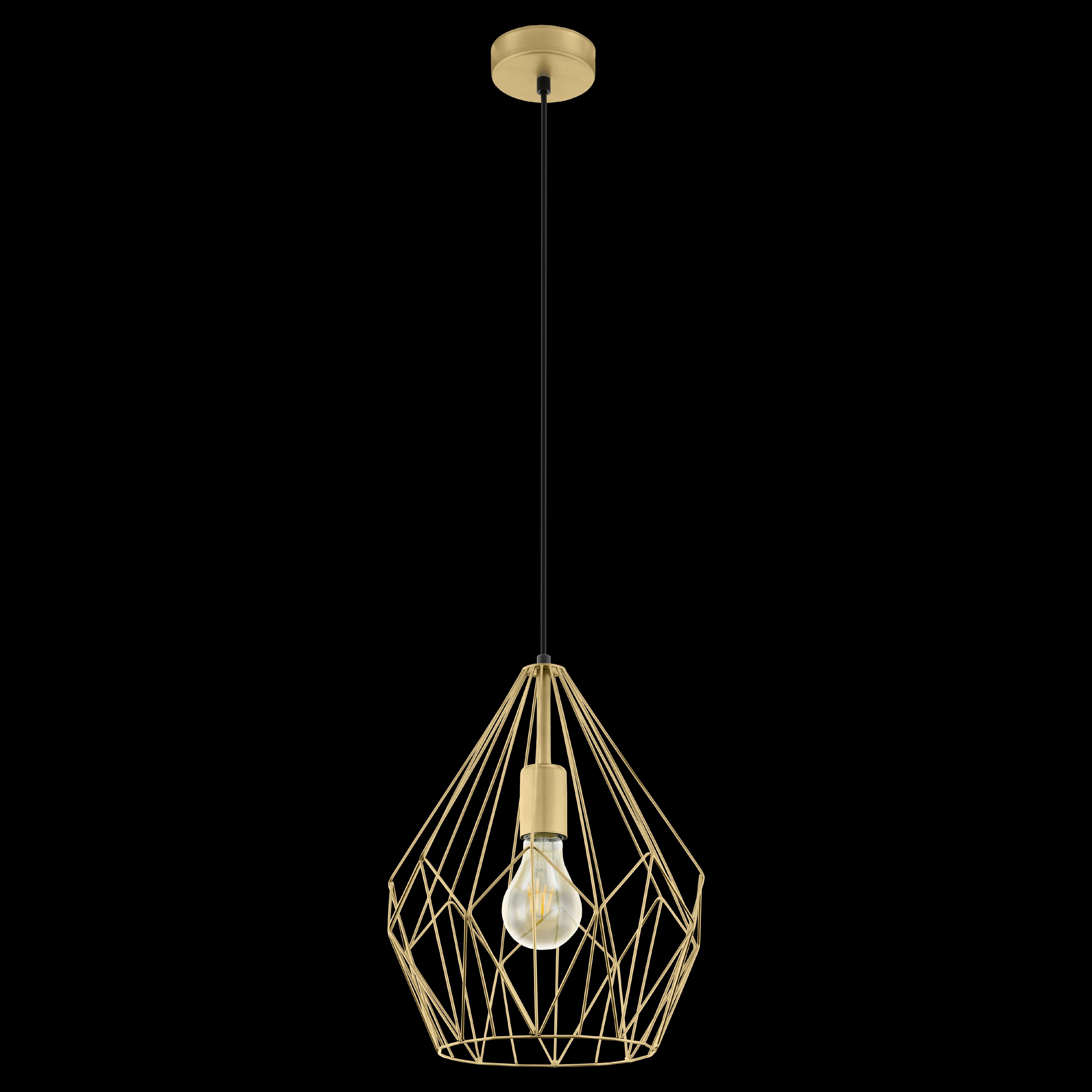 eglo carlton gold caged lampshade ceiling pendant living room image