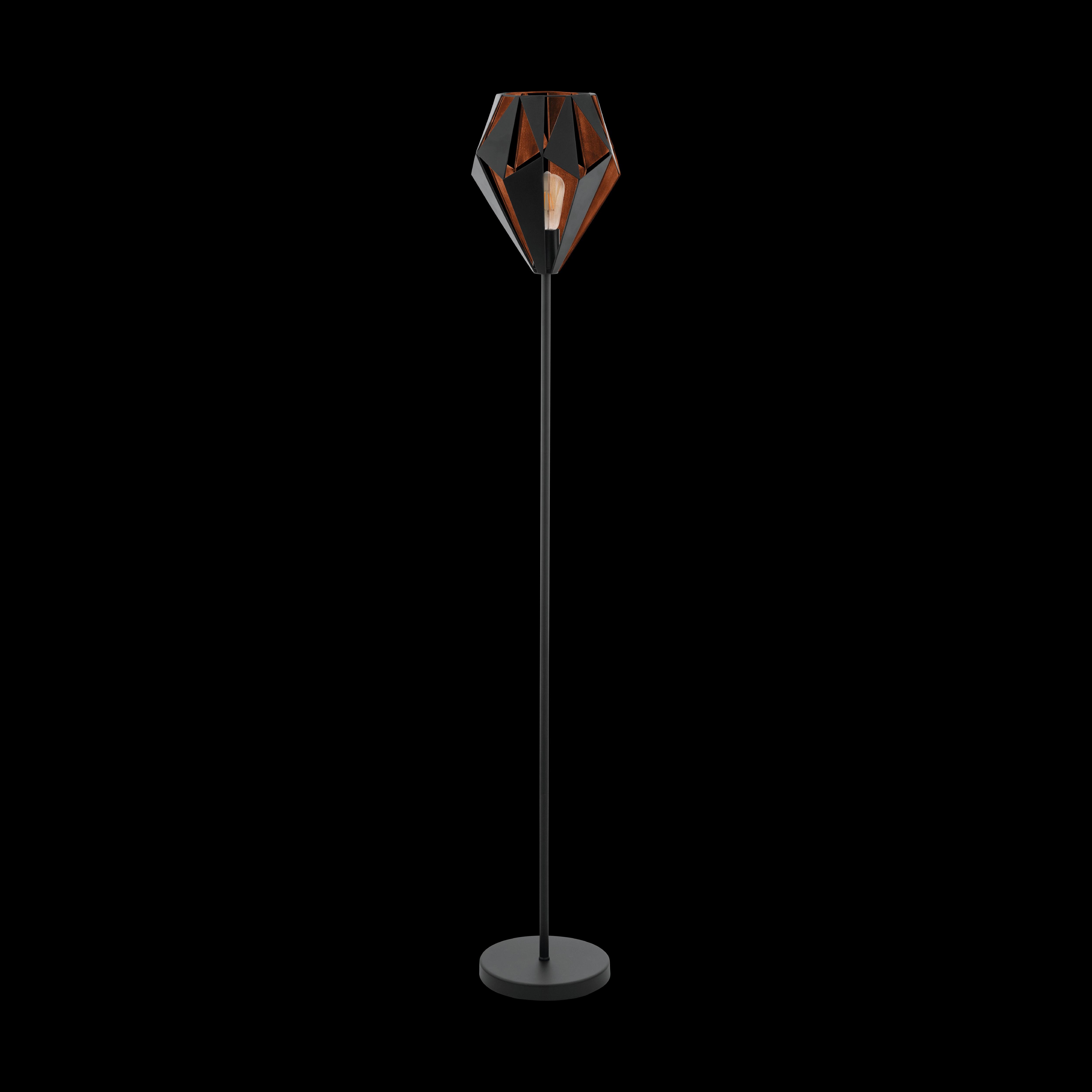 eglo carlton 1 black copper floor lamp diamond shaped shade living room image
