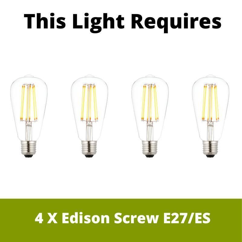 Silas 4 Light Zinc Pendant or Semi Flush Ceiling Light