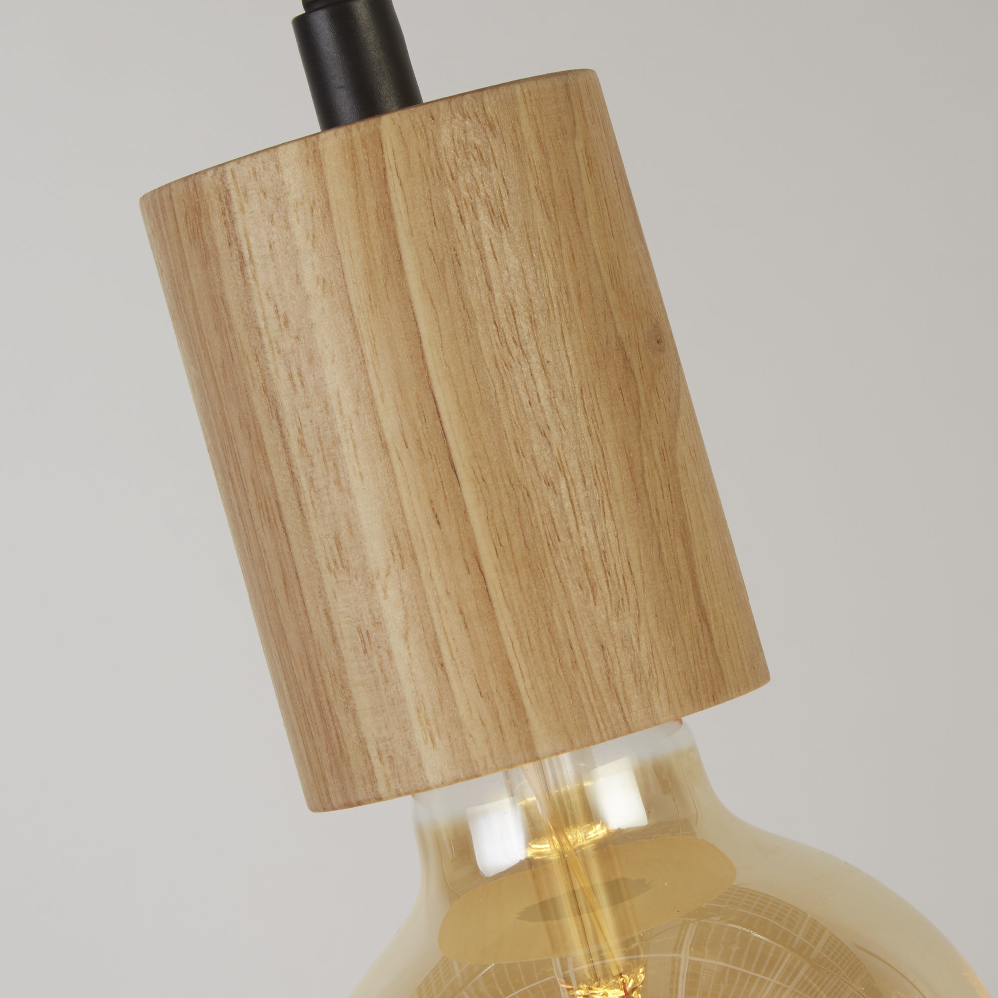 Searchlight Spinny Wood & Black 5 Light Pendant
