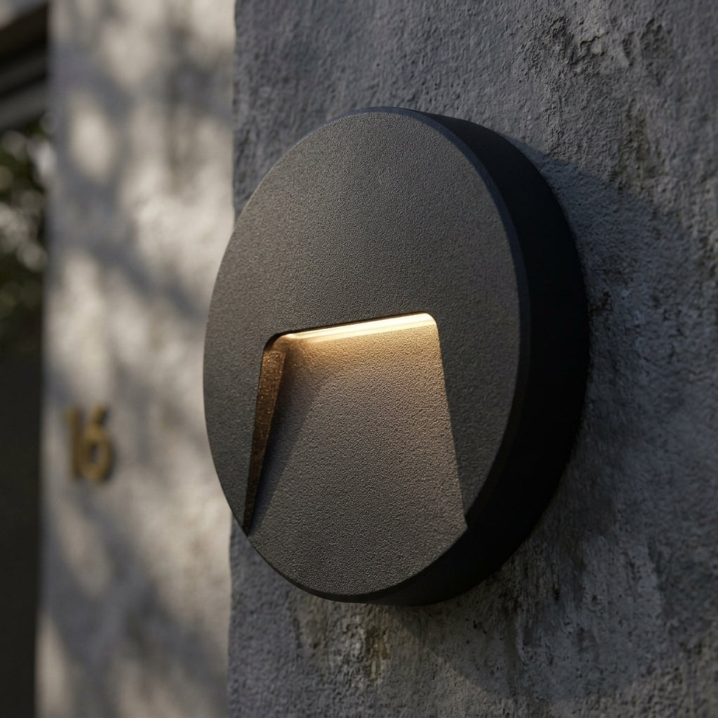 Severus Black Round Outdoor Wall Light IP65 2.8W - CCT-warehouse-180926