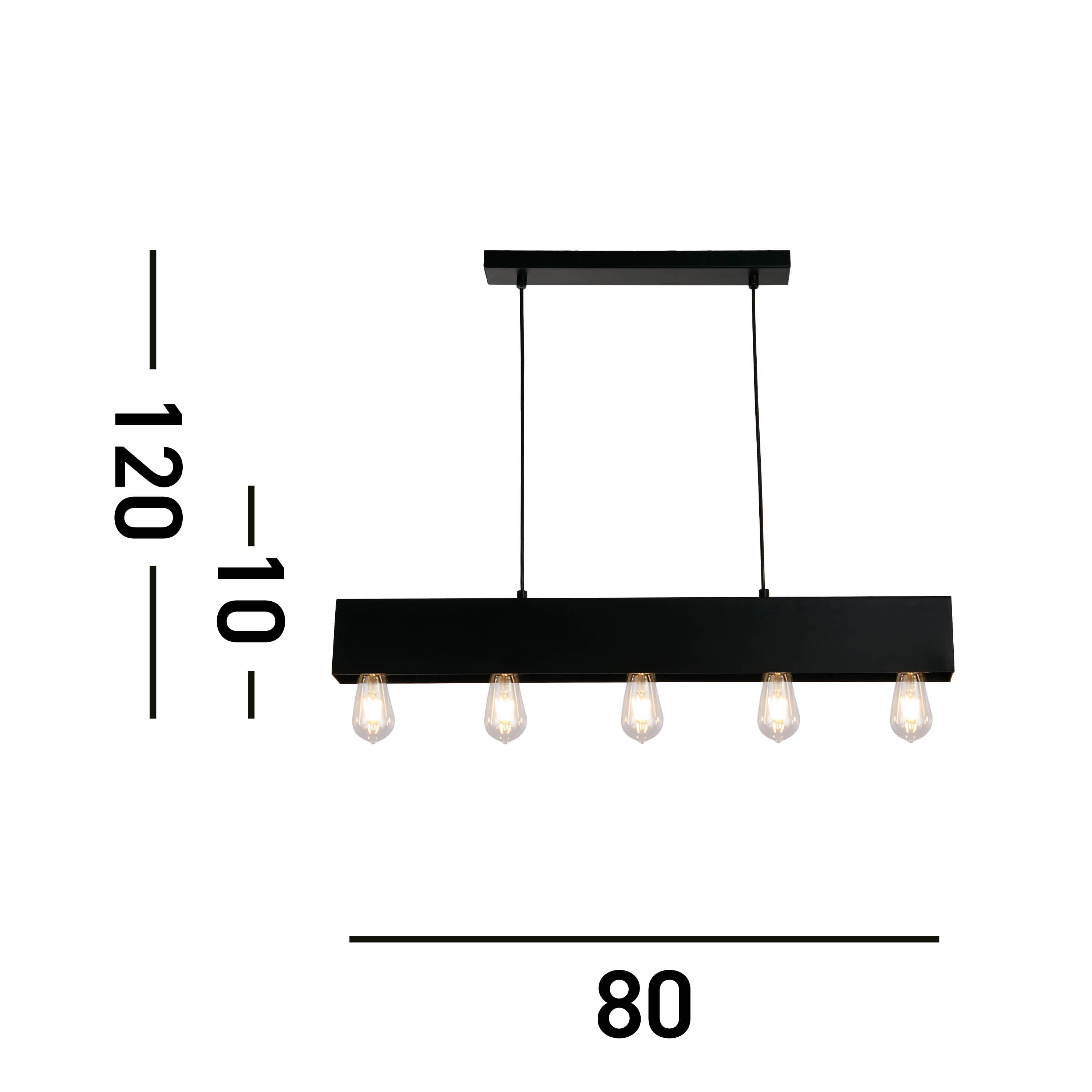 Searchlight Piano 5 Light Black Diner Bar Pendant