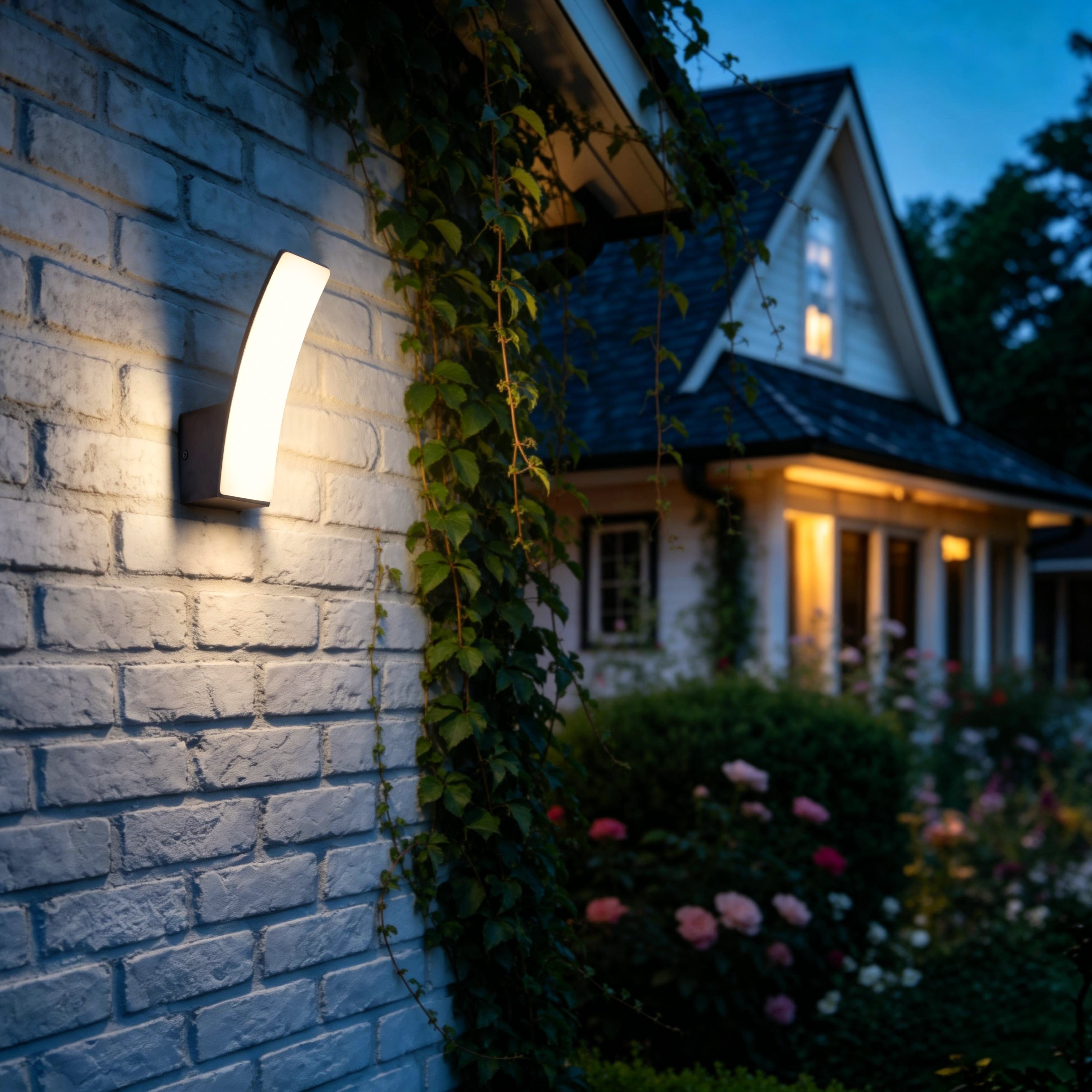 Lutec Kilo Integrated LED Outside Wall Light - Dark Grey