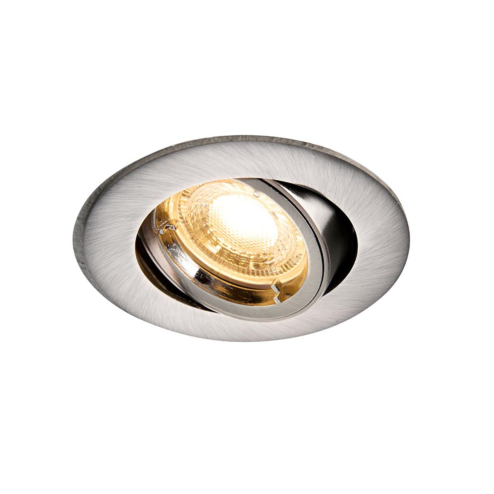 Cast Nickel Tilt Recessed Downlight — side profile