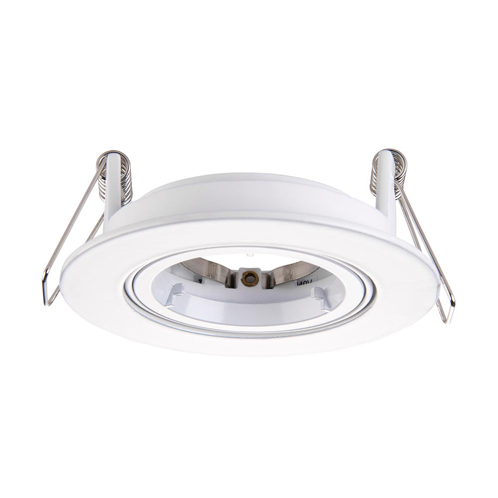 Cast White Tilt Recessed Downlight — side profile