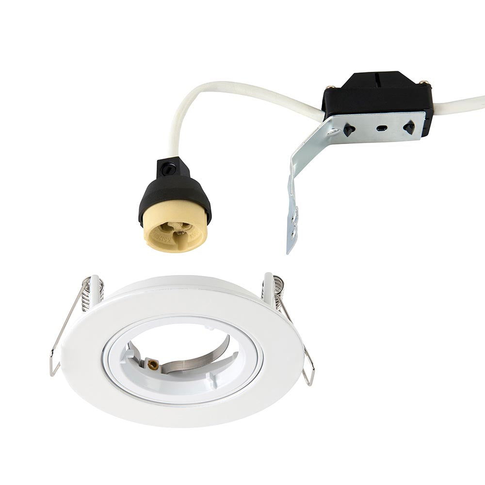 Cast White Tilt Recessed Downlight — shade or glass detail