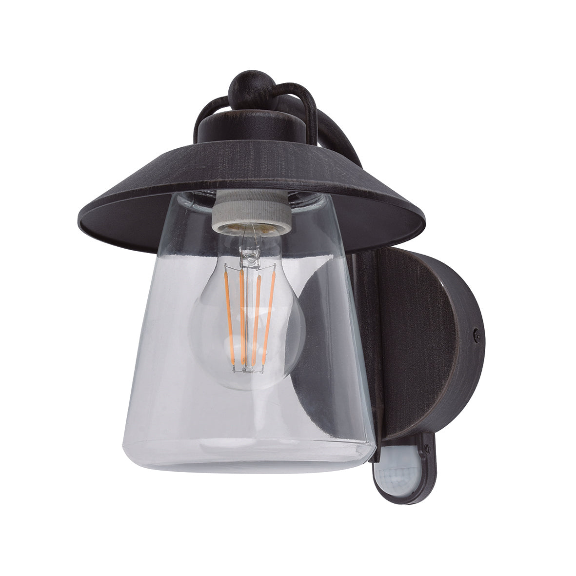 Lutec Cate PIR Outdoor Wall Light - Black-Rust