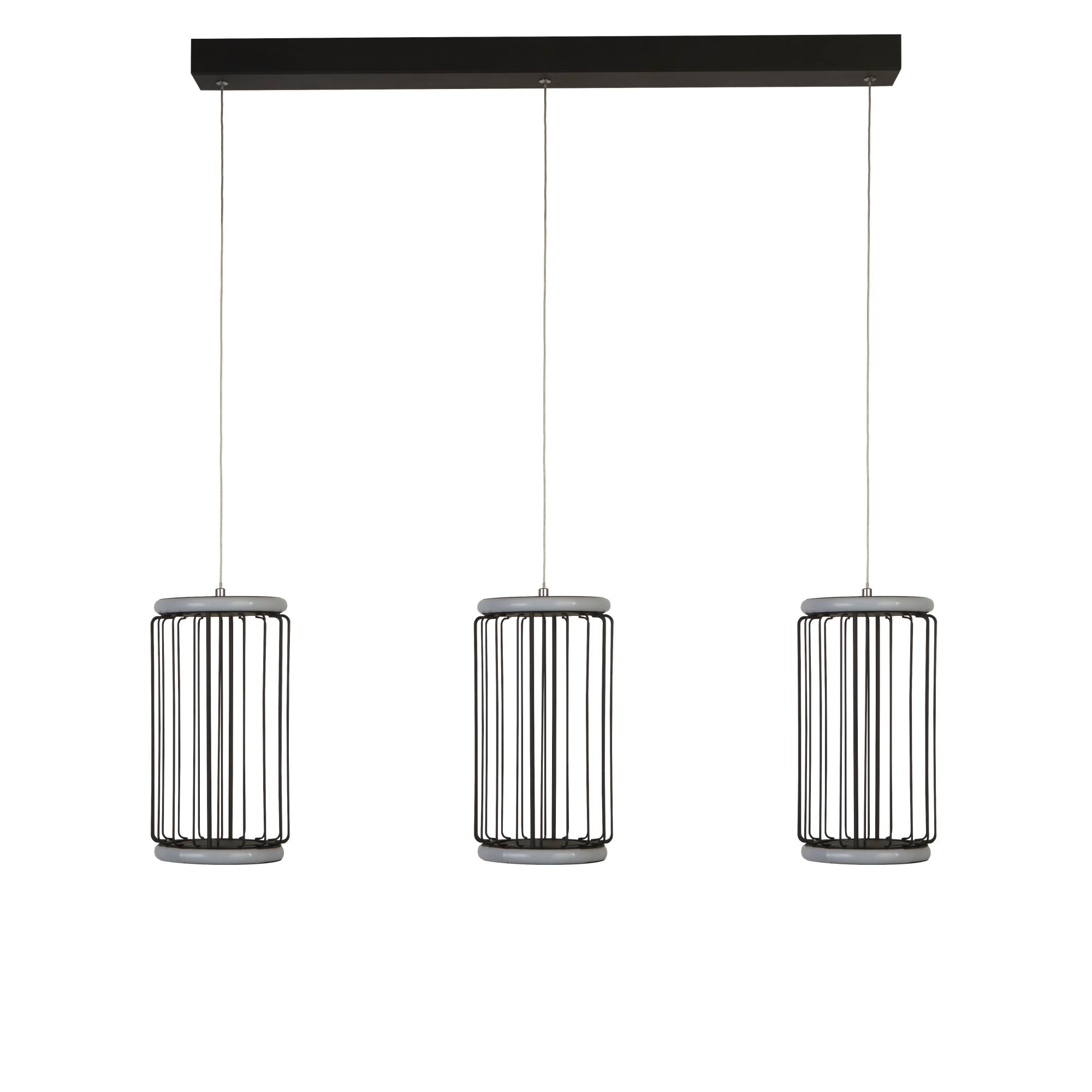 Searchlight Circolo Black LED 3 Light Cage Bar Pendant