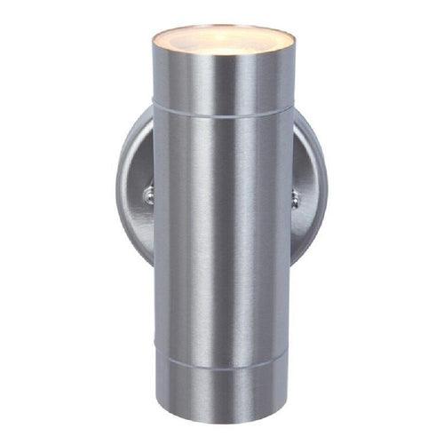 Lutec Rado Outdoor Up & Down Silver Wall Light In Stainless Steel