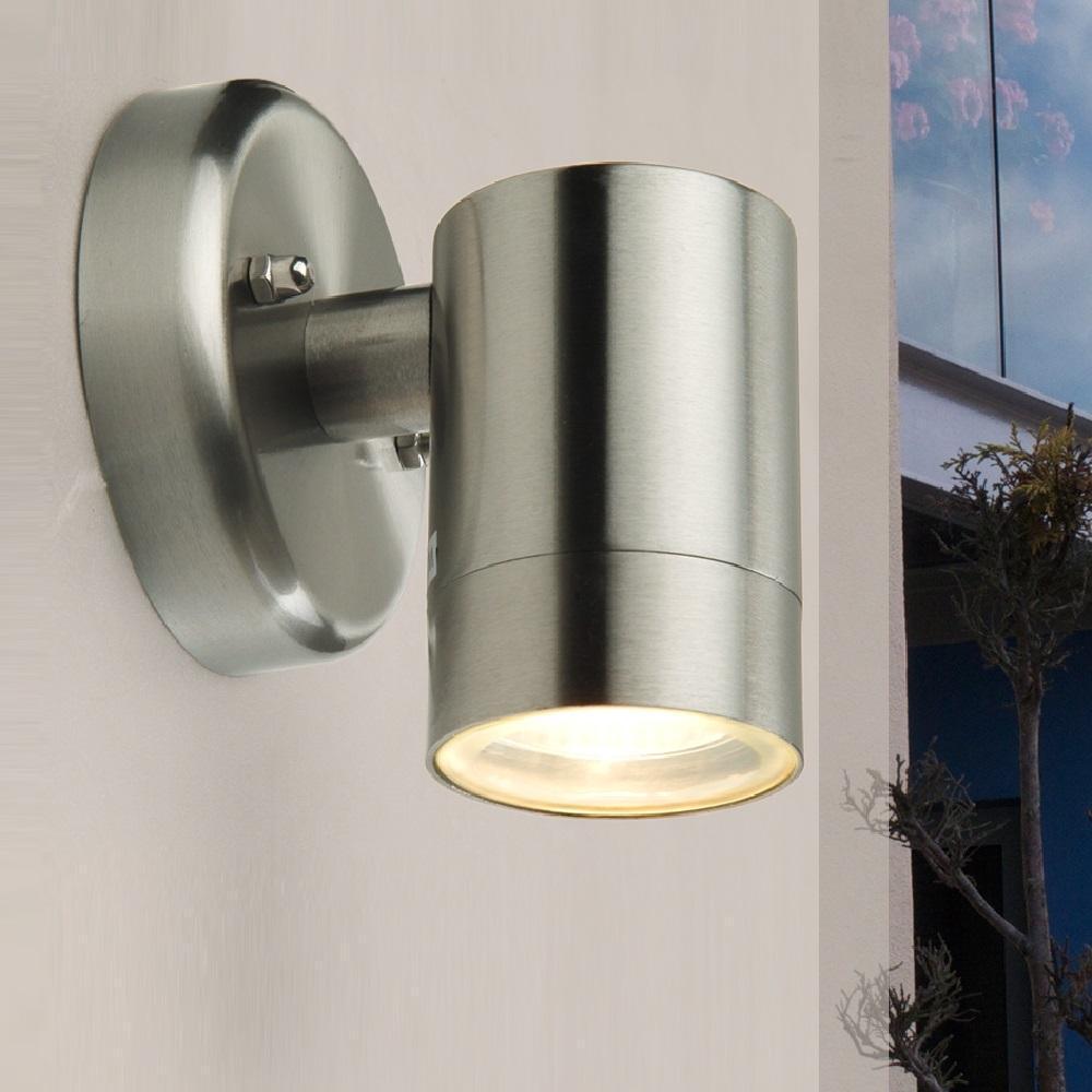 Lutec Rado Outdoor Down Silver Wall Light In Stainless Steel-WAREHOUSE-40-200326