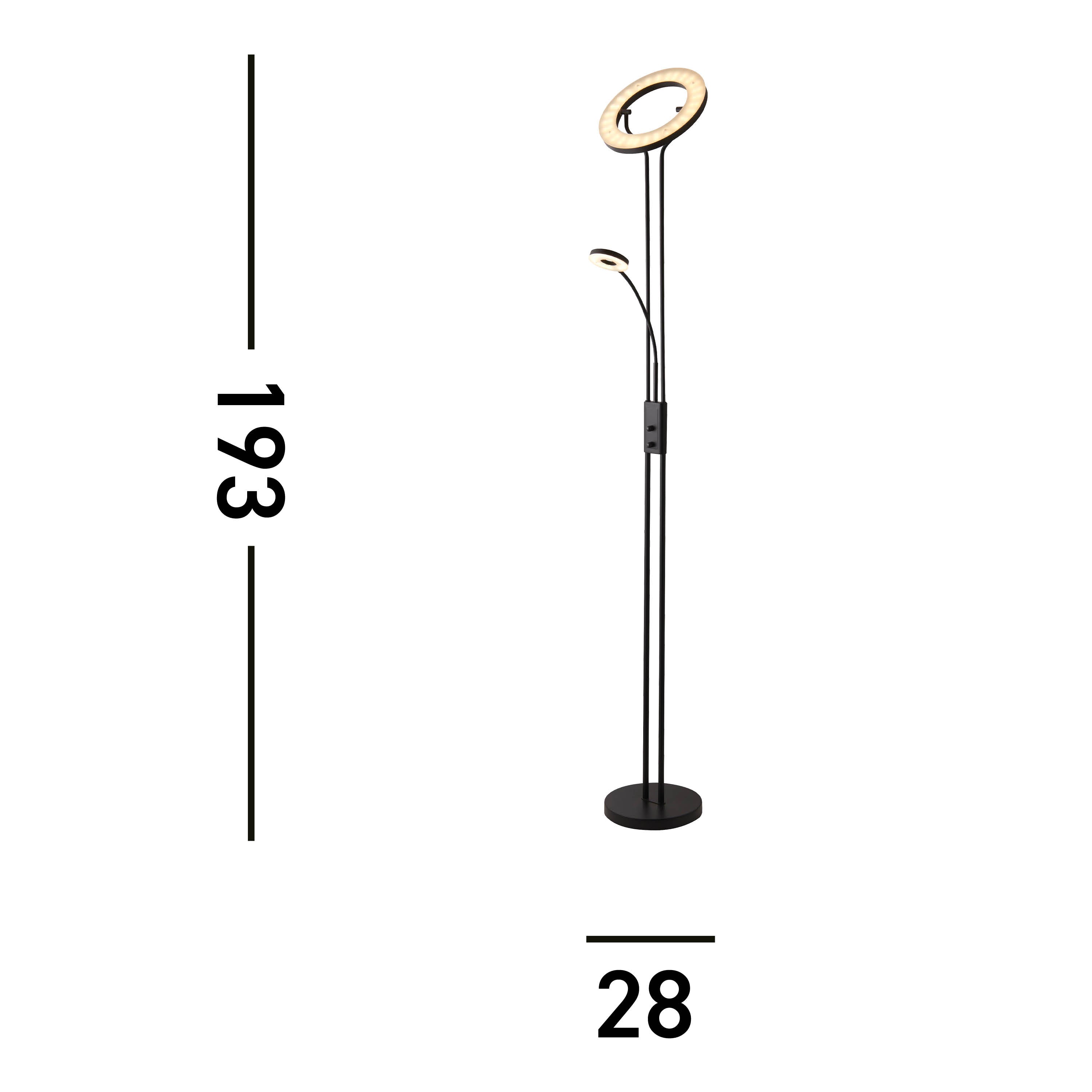 Searchlight Mother & Child Black LED Floor Lamp