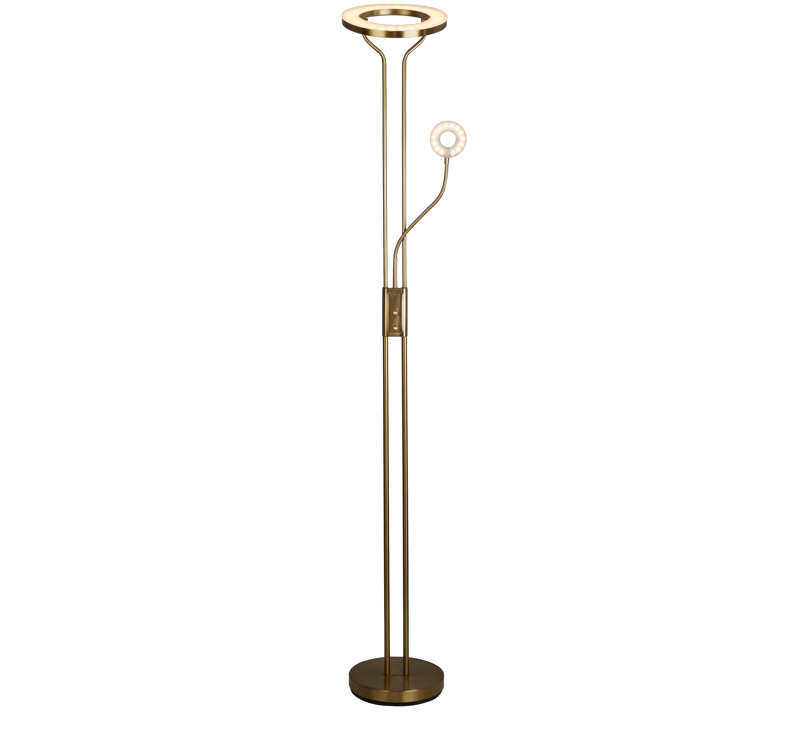Searchlight Mother & Child LED Floor Lamp - Satin Brass