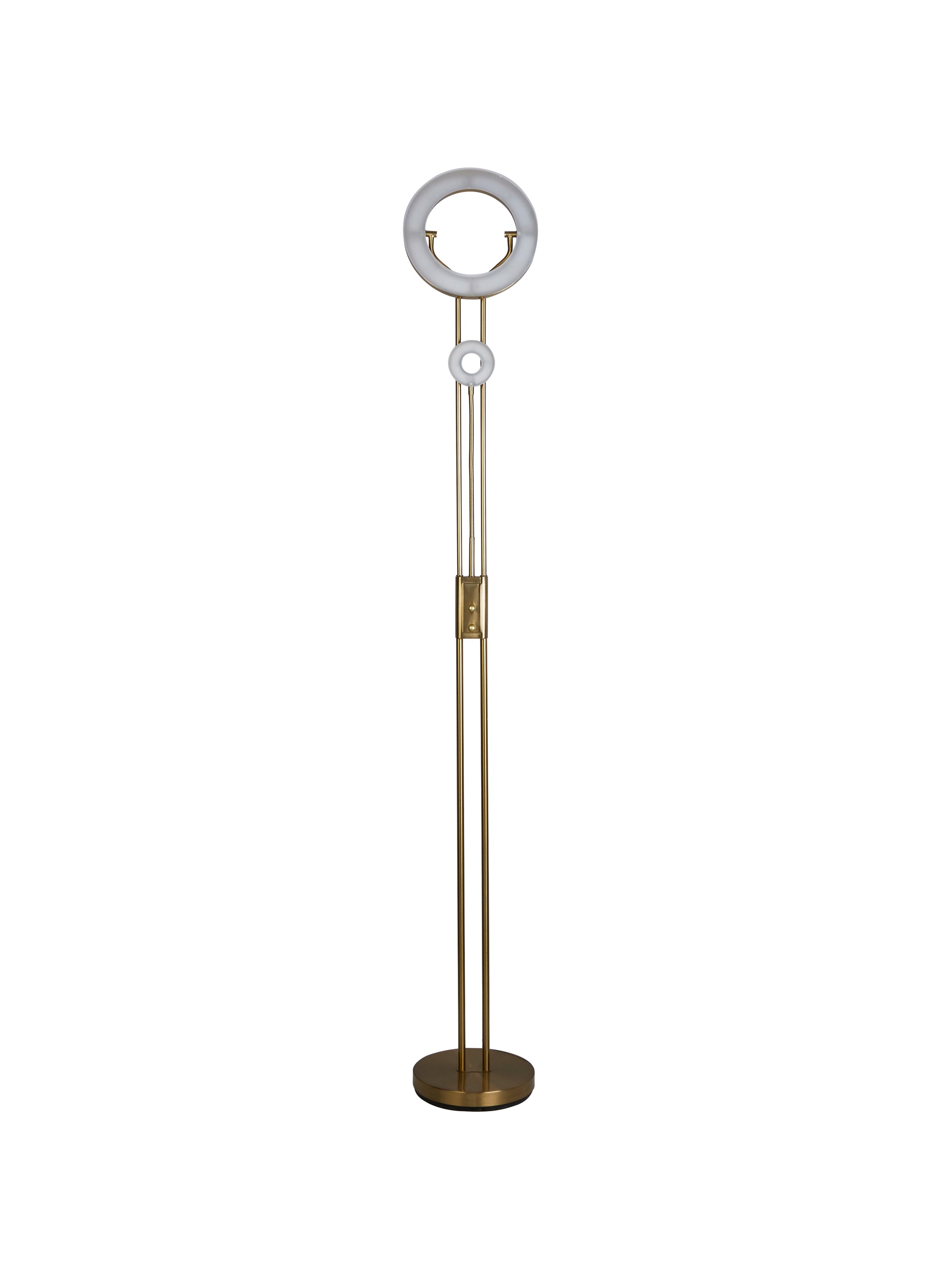 Searchlight Mother & Child LED Floor Lamp - Satin Brass