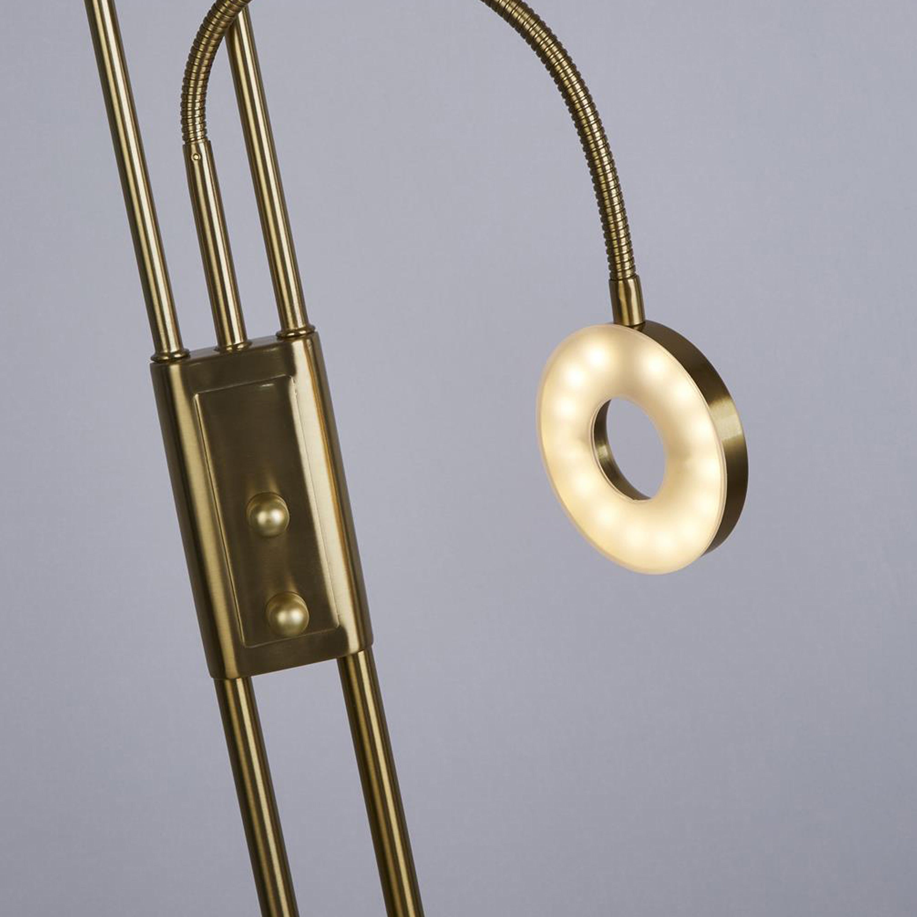 Searchlight Mother & Child LED Floor Lamp - Satin Brass