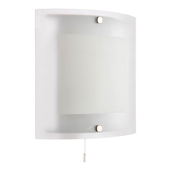 Endon Blake Clear, Frosted Glass & Chrome Wall Light