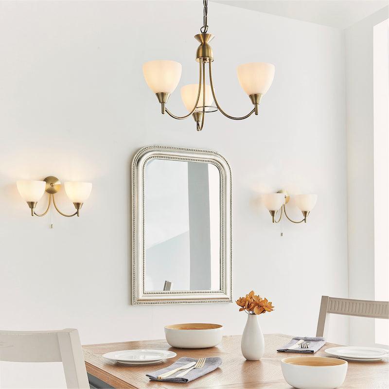 Endon Alton Single Arm Antique Brass Finish Wall Light-warehouse-clearance-220526