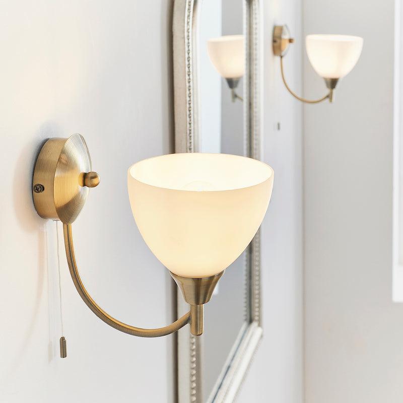 Endon Alton Single Arm Antique Brass Finish Wall Light-warehouse-clearance-220526