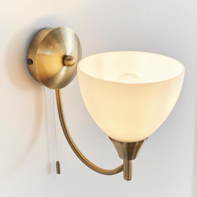 Endon Alton Single Arm Antique Brass Finish Wall Light-warehouse-clearance-220526