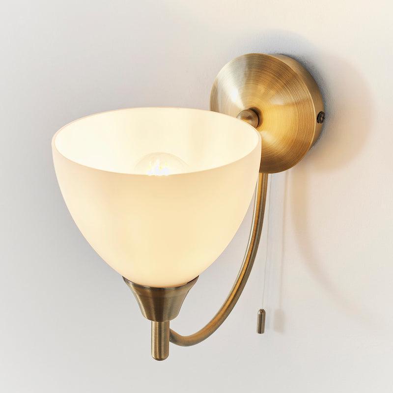 Endon Alton Single Arm Antique Brass Finish Wall Light-warehouse-clearance-220526