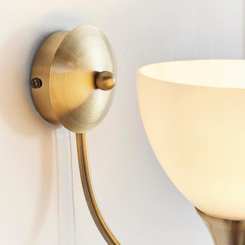 Endon Alton Single Arm Antique Brass Finish Wall Light-warehouse-clearance-220526