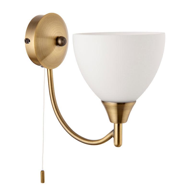 Endon Alton Single Arm Antique Brass Finish Wall Light-warehouse-clearance-220526