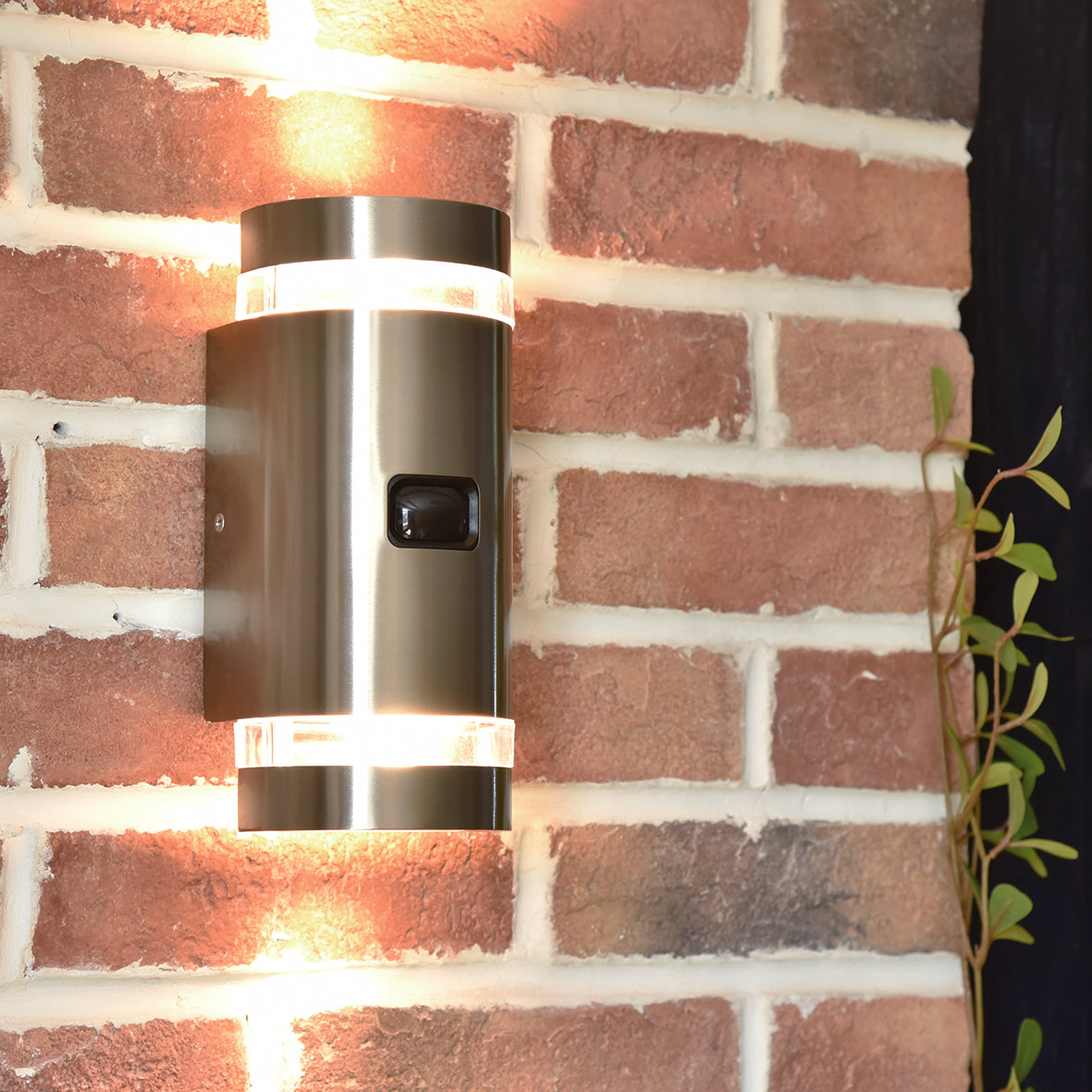 Lutec Focus PIR Outdoor Wall Light In Stainless Steel