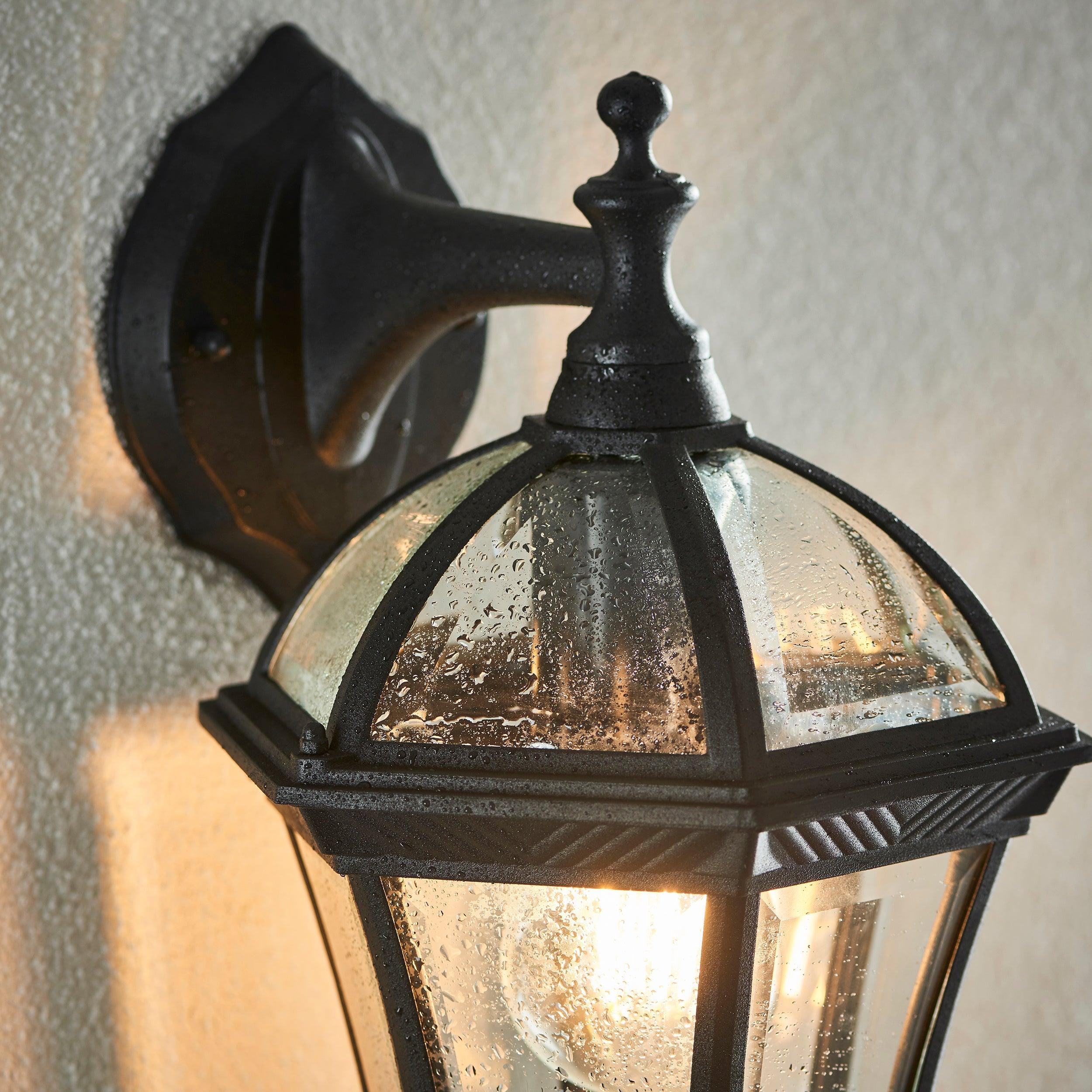 Buy Endon Drayton Textured Black Outdoor Downlight Wall Light