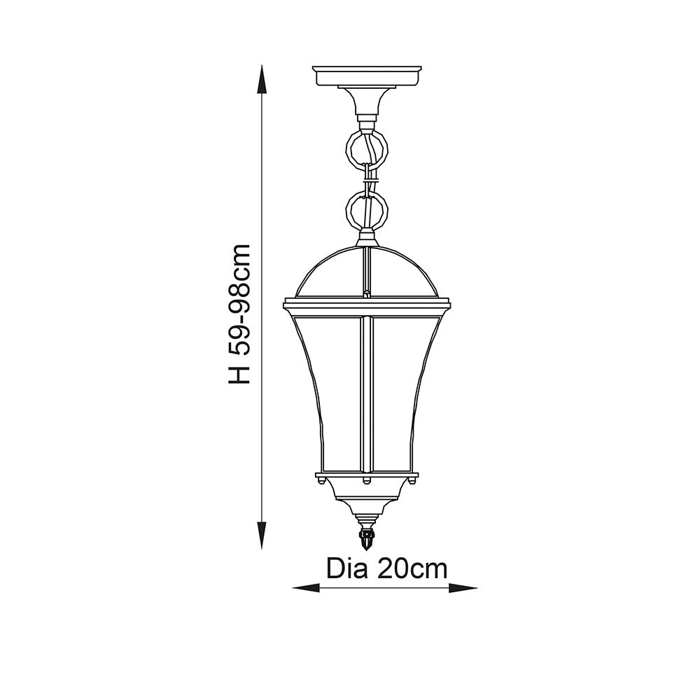 Endon Drayton Textured Black Outdoor Pendant Light