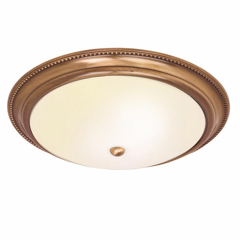 Endon Atlas 2 Light Brass Flush Ceiling Light-WAREHOUSE-40-290626