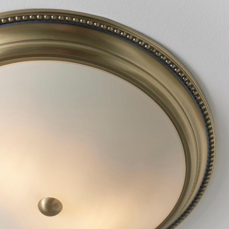Endon Atlas 2 Light Brass Flush Ceiling Light-WAREHOUSE-40-290626