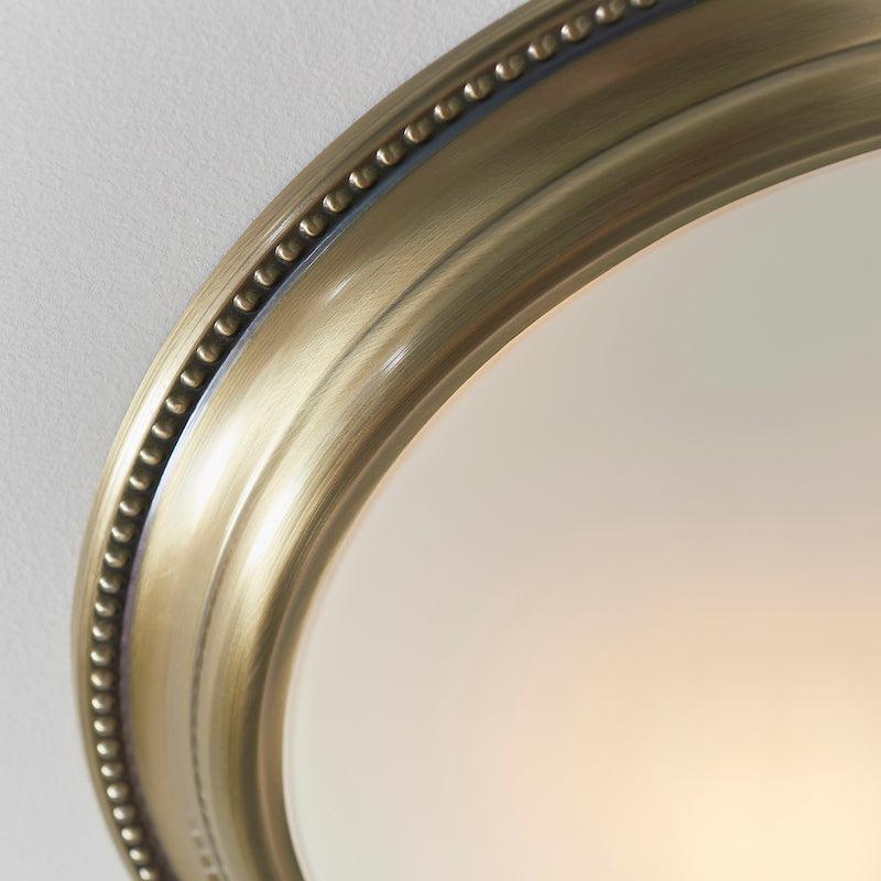 Endon Atlas 2 Light Brass Flush Ceiling Light-WAREHOUSE-40-290626