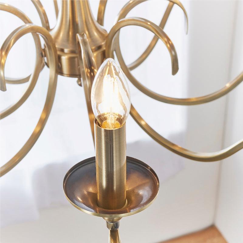 Endon Kora Antique Brass 8 Light Chandelier-OPEN-BOX-50-04-09-26