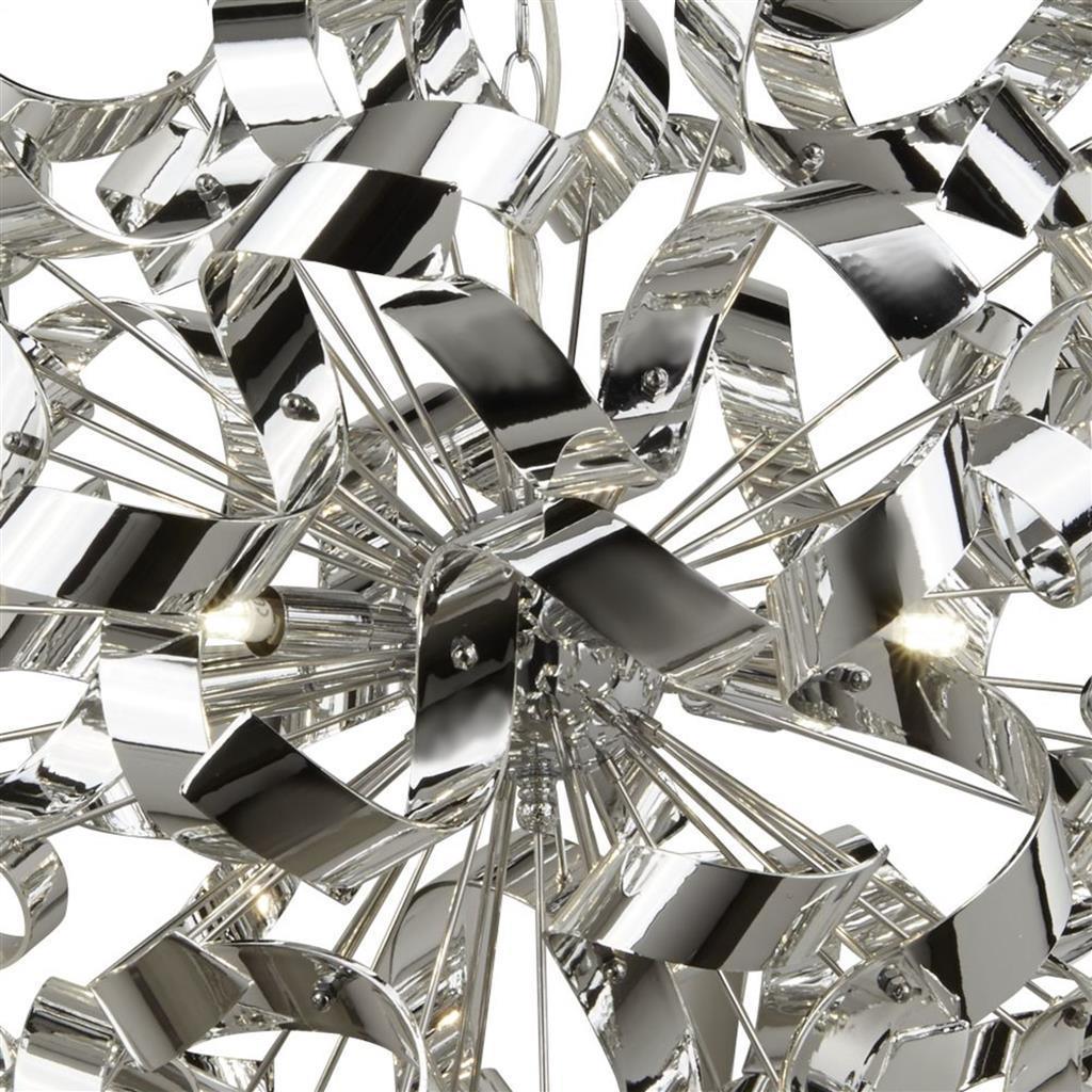 Searchlight Curls 6 Light Chrome Pendant Ceiling Light-Ceiling Pendant Lights-2-Tiffany Lighting Direct