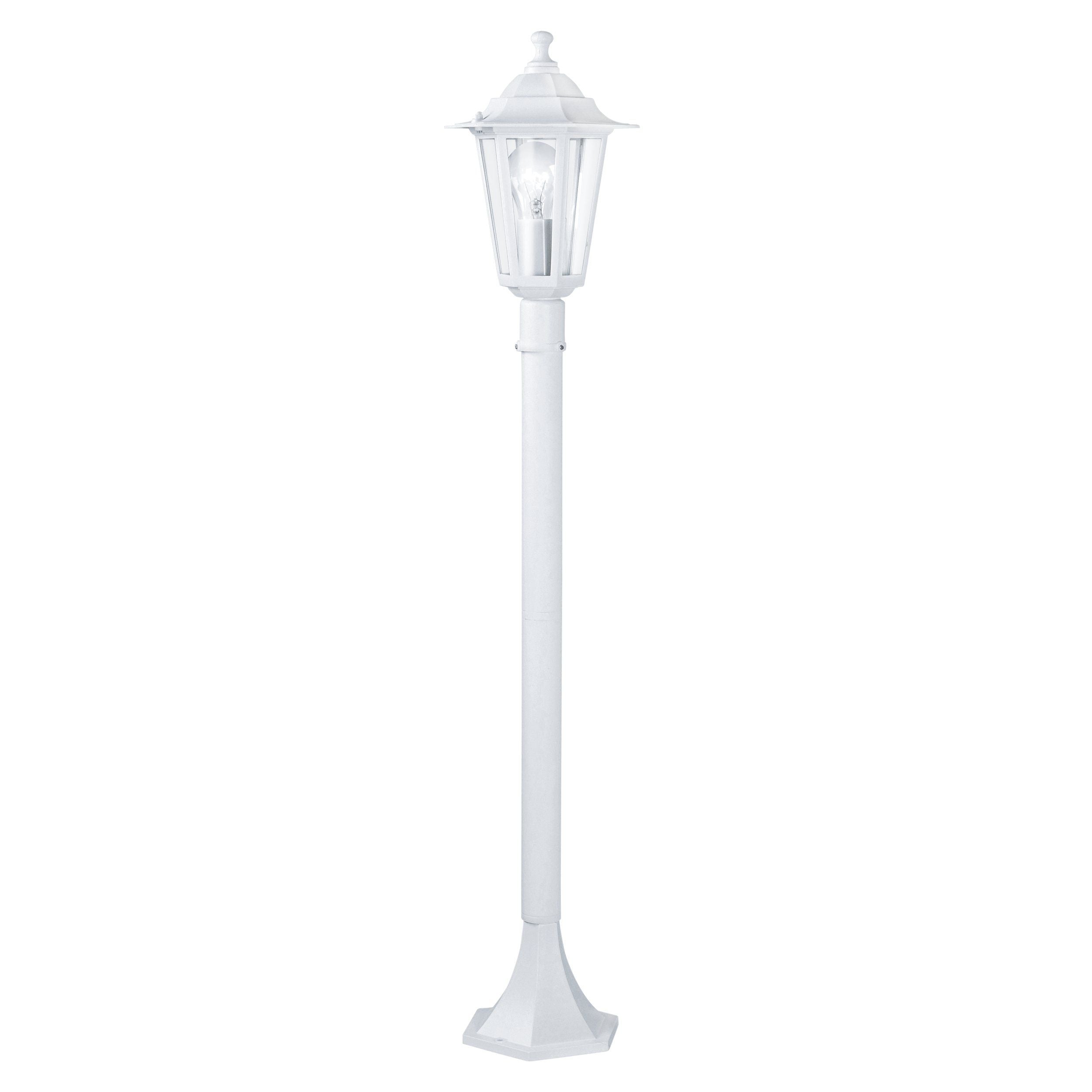 Eglo Laterna 5 White Aluminium Outdoor Pathway Lamp Post - IP44