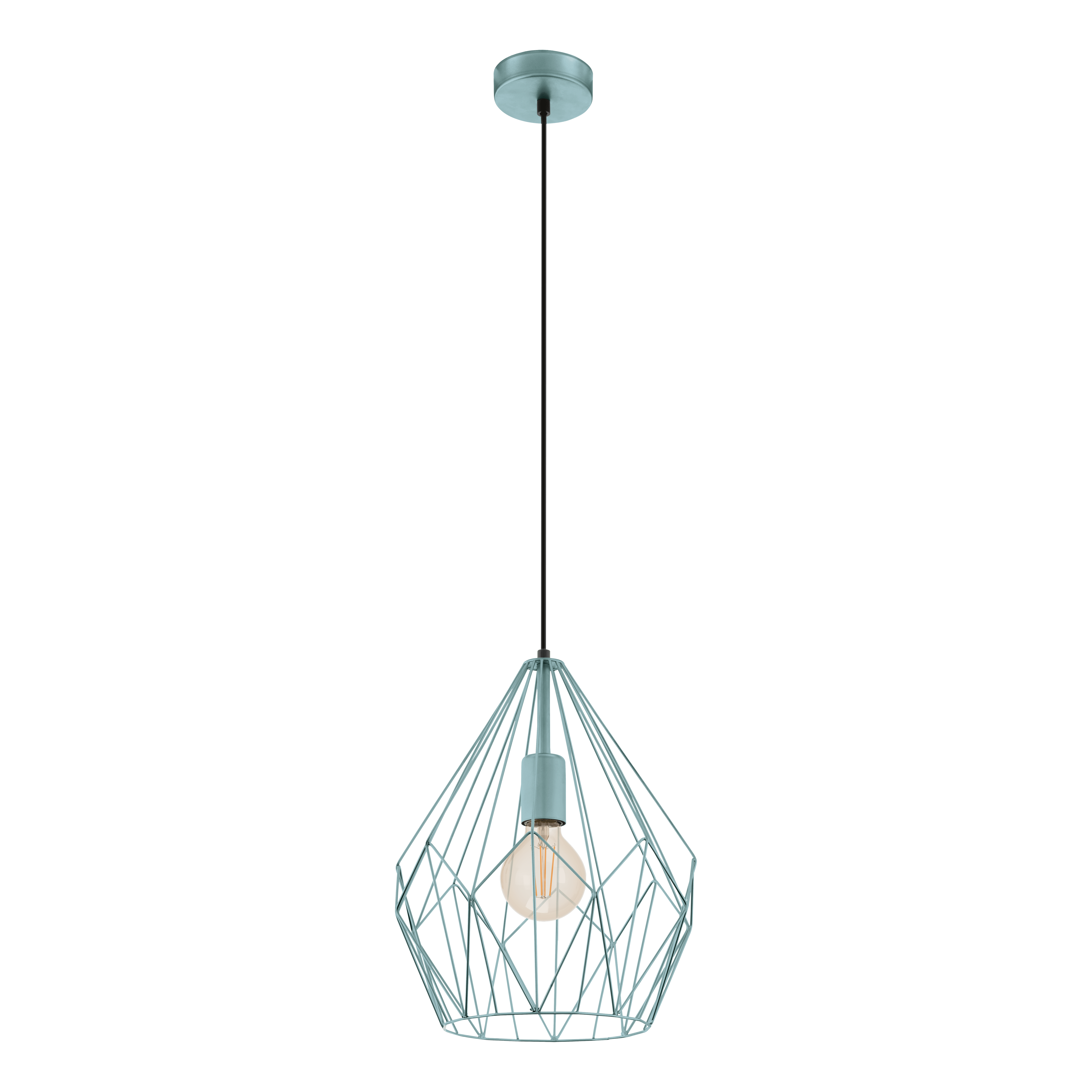 eglo carlton mint diamond shaped wire caged ceiling pendant living room image