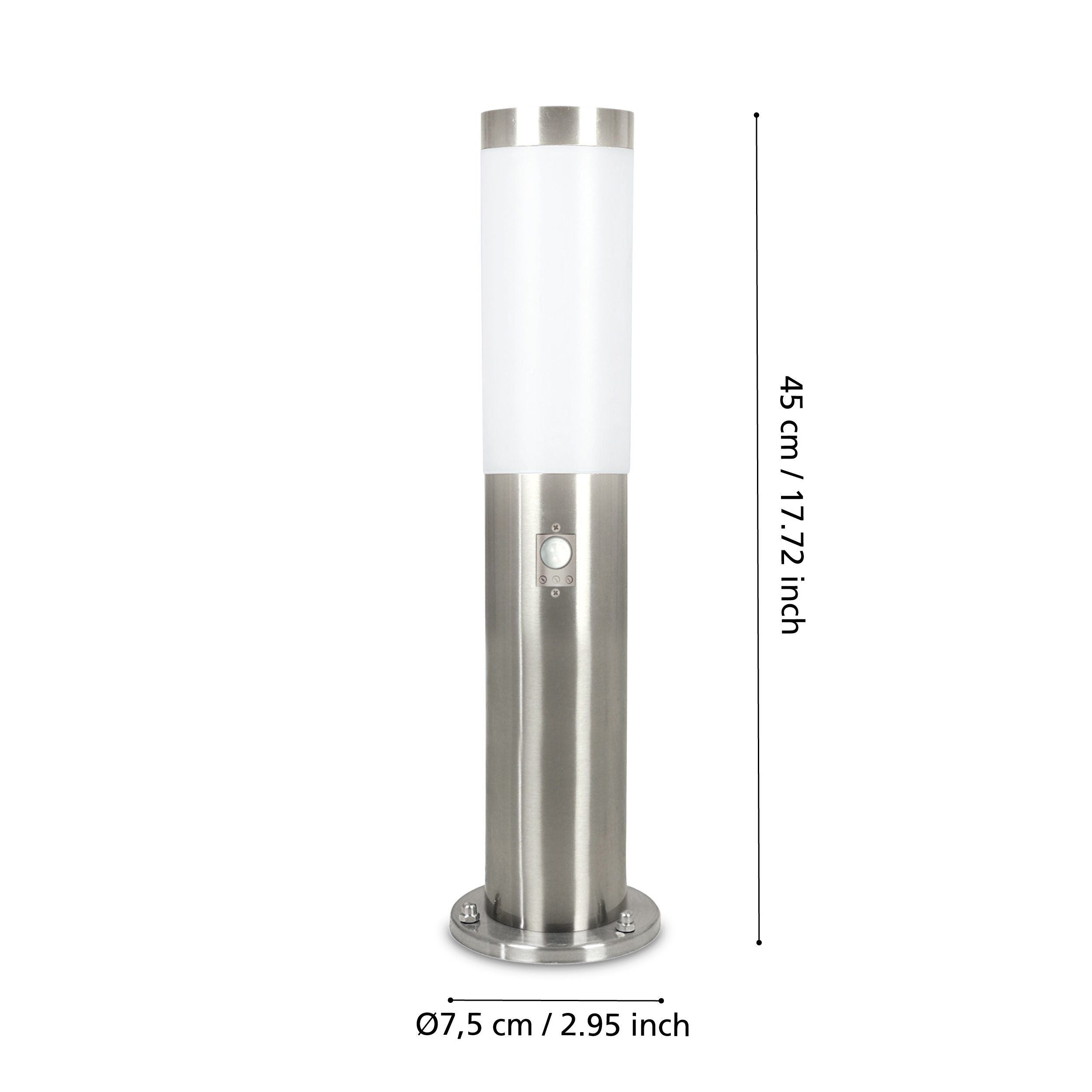 Eglo Helsinki Stainless Steel IP44 Outdoor Bollard with PIR Sensor - 45cm