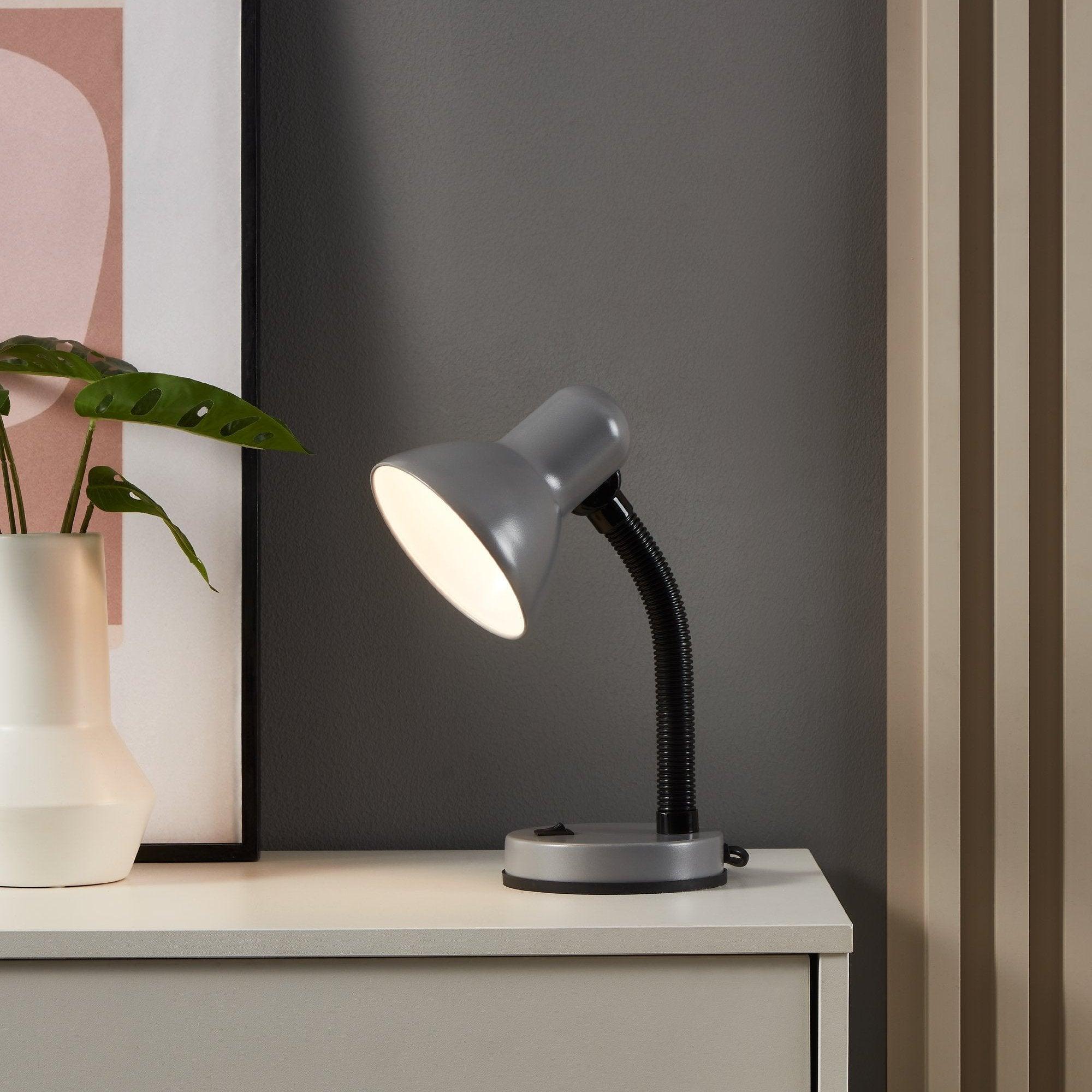 eglo basic 1 silver adjustable desk lamp