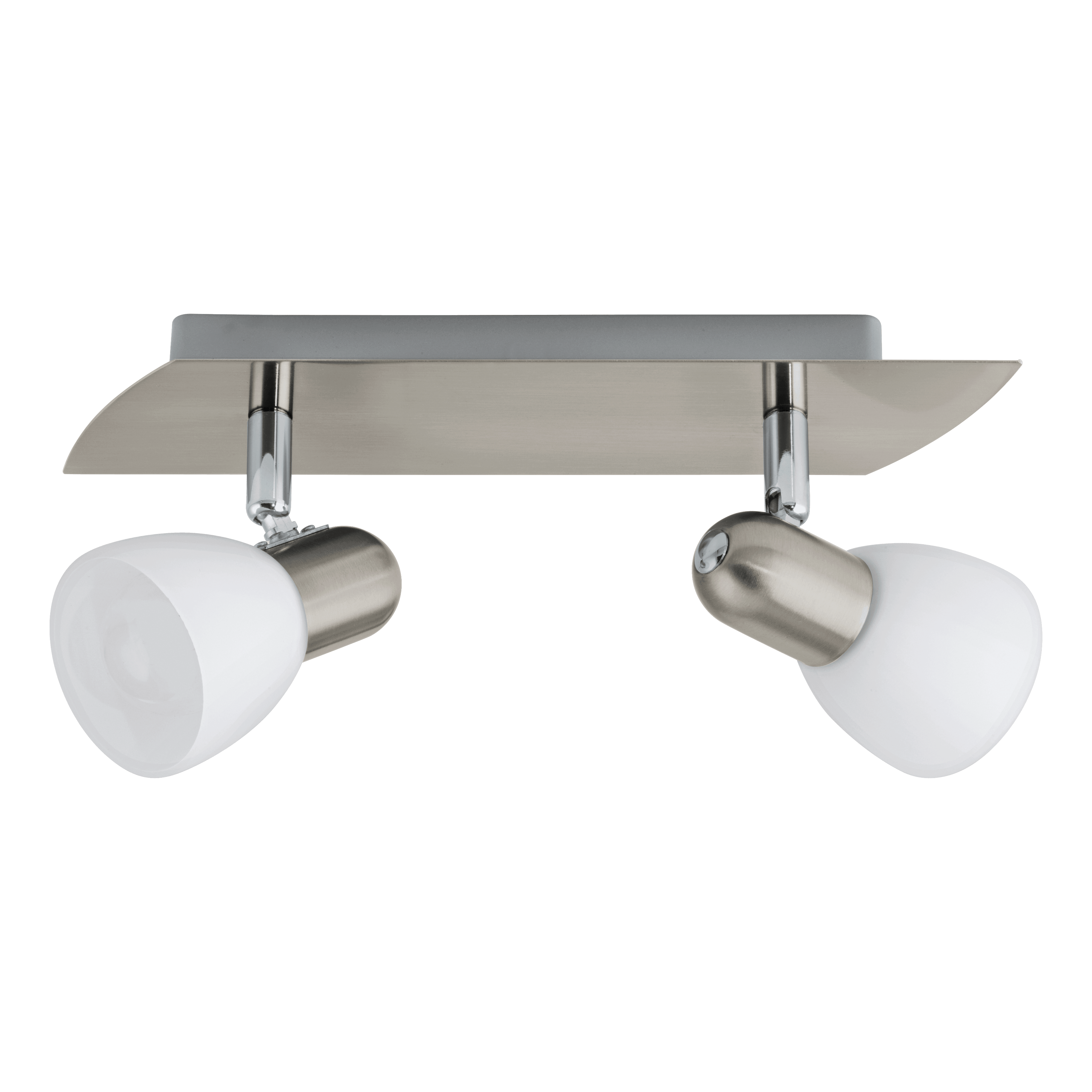 eglo enea nickel satin glass 2 light bar spotlight living room image