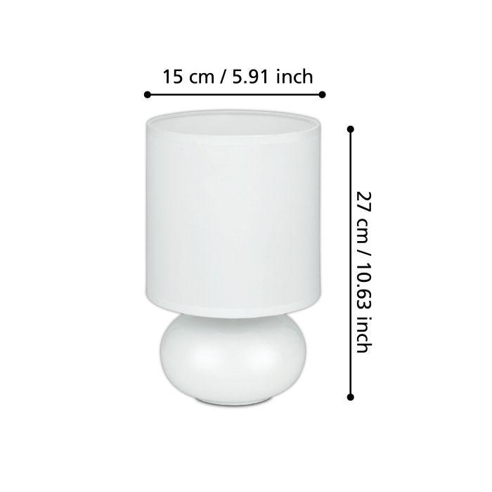 Eglo Trondio White Ceramic Table Lamp - White Shade