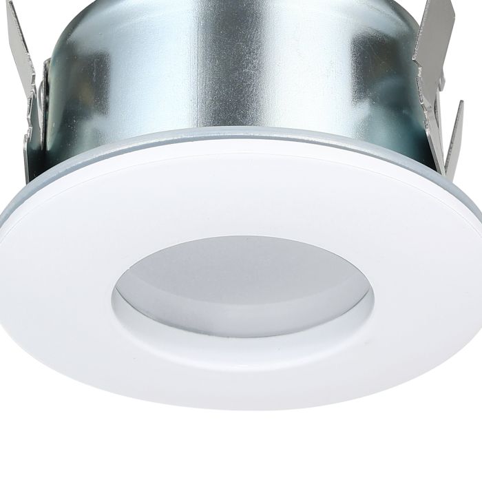 Eglo Margo LED White Round Recessed Ground Uplighter — lifestyle setting
