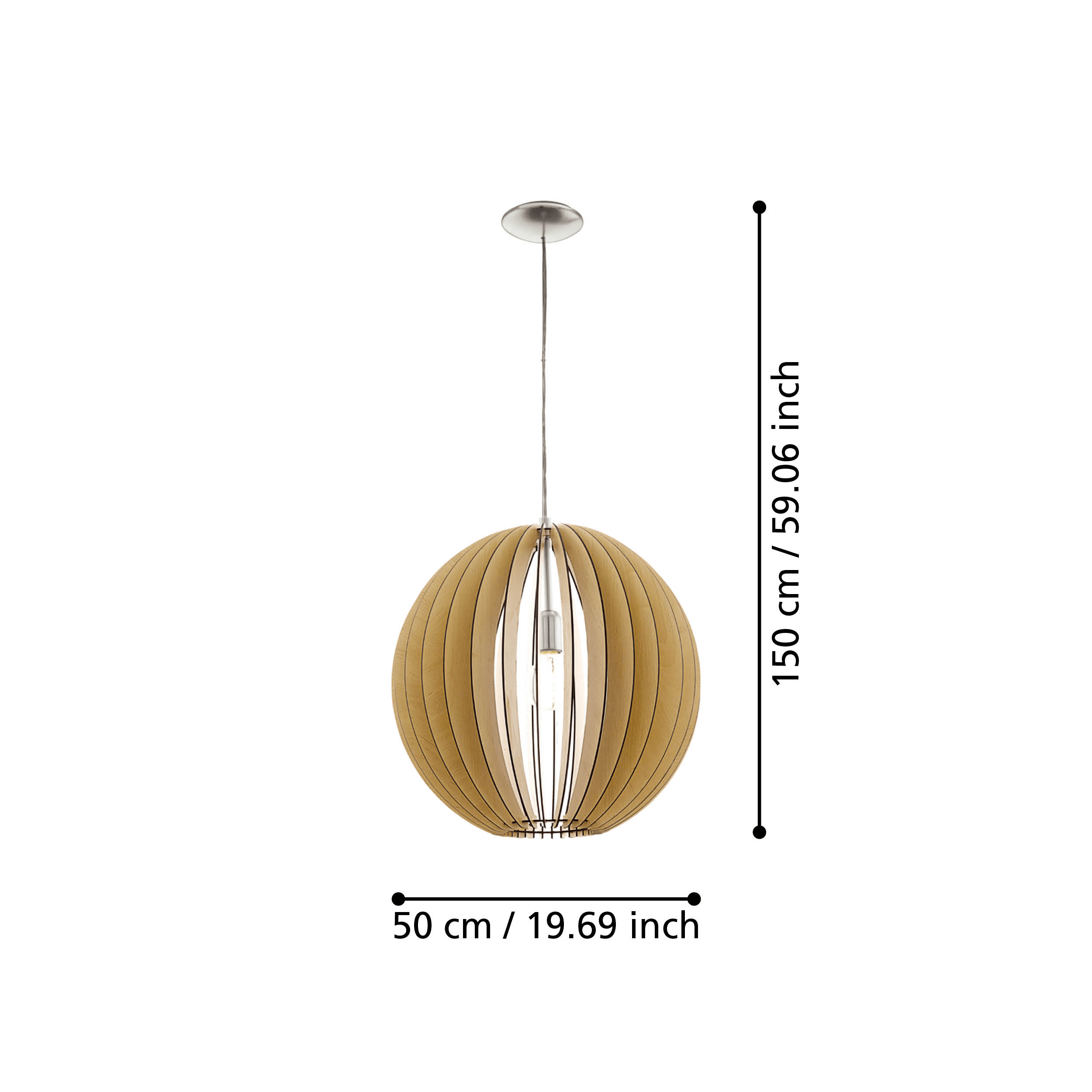eglo cossano round light wood slat ceiling pendant 50cm kitchen lighting 