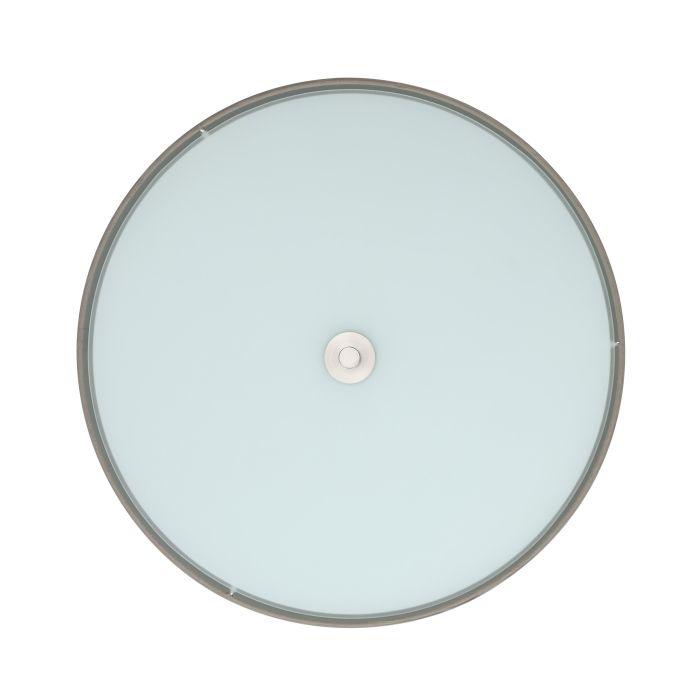 Eglo Pasteri Flush 47.5cm Taupe Fabric Drum Shade with Glass Diffuser-warehouse-091026