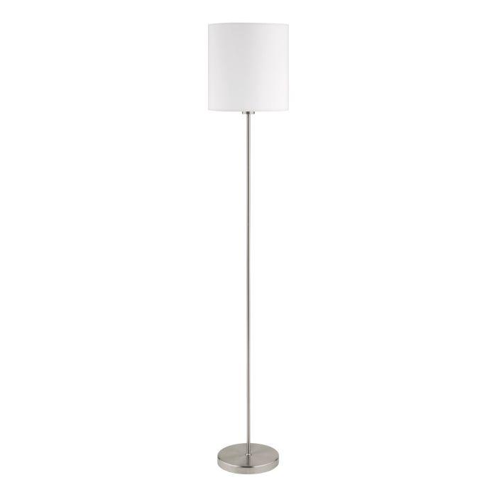 eglo pasteri nickel floor lamp with white fabric shade Kitchen Lighting Close Up