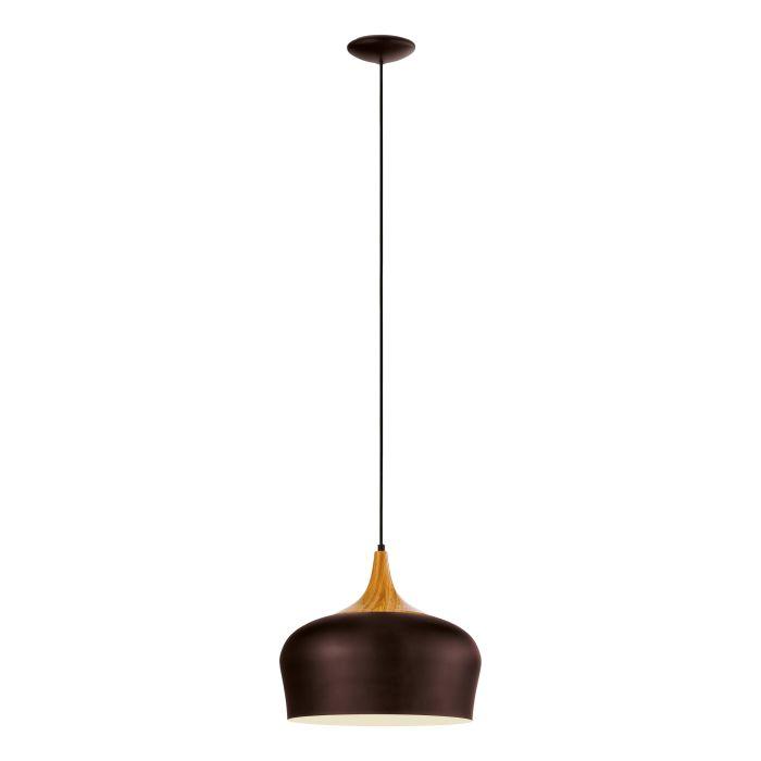 eglo obregon brown metal wood accent ceiling pendant living room image