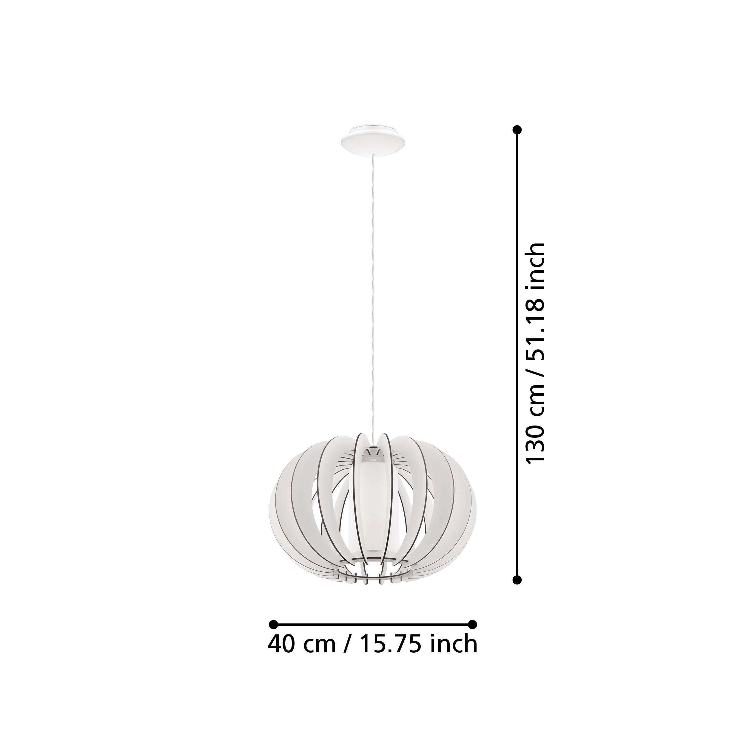 Eglo Stellato 2 Round White Wood & Glass Cylinder Pendant